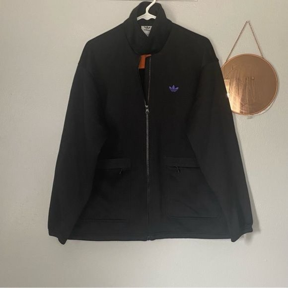 Adidas Street Bunda Adidas Utility Jacket Black Purple Size M - Picture 2 of 7